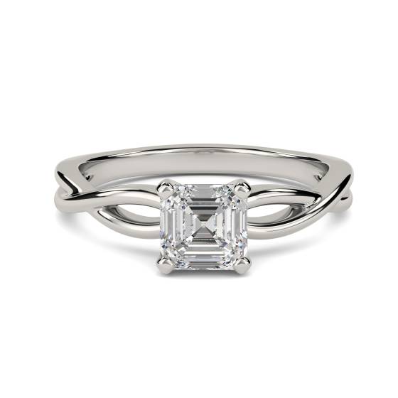 Verlobungsring mit Infinity Love Swirl Asscher-Diamanten