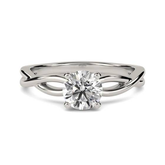 Verlobungsring mit Infinity Love Swirl und rundem Diamanten