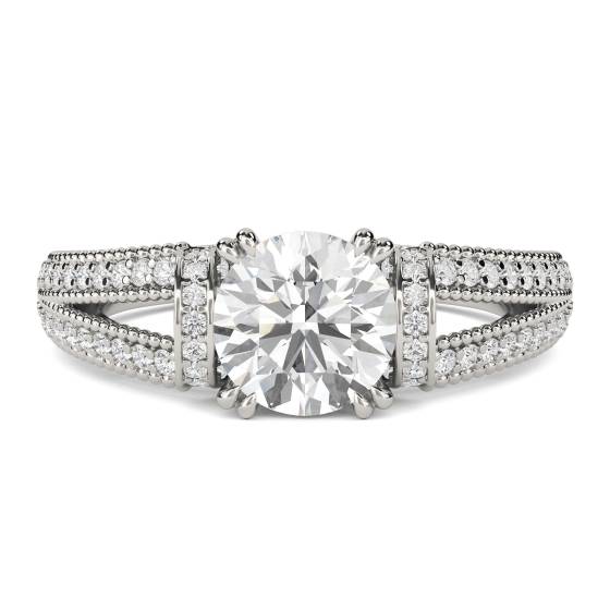 Moderner Vintage-Ring mit rundem Diamanten