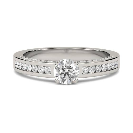 Runder Diamant-Schulterring mit passendem Band