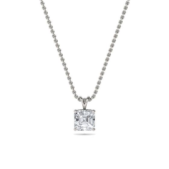 Moderner Asscher-Diamant-Solitär-Anhänger