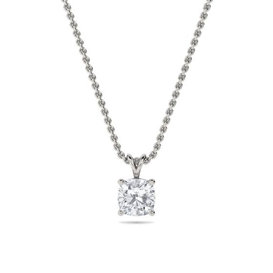 Moderner Kissenförmiger Diamant-Solitär-Anhänger