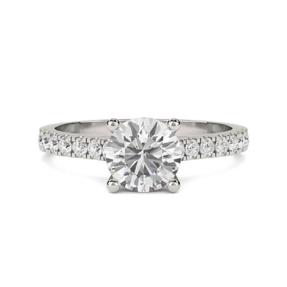1,15 ct SI2/G Runder Naturdiamant Schulterring