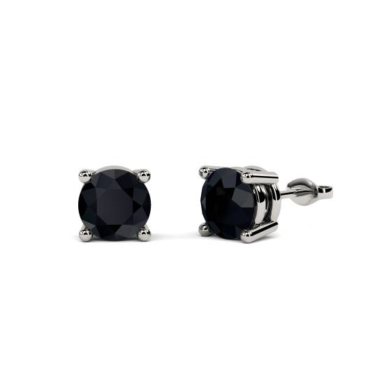 Runde Ohrringe mit schwarzem Diamanten
