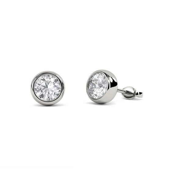 Moderne Ohrstecker mit rundem Diamanten