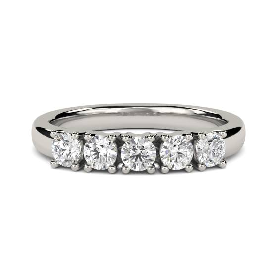 1,60 ct I1/H-I 5-Stein-Naturdiamantring