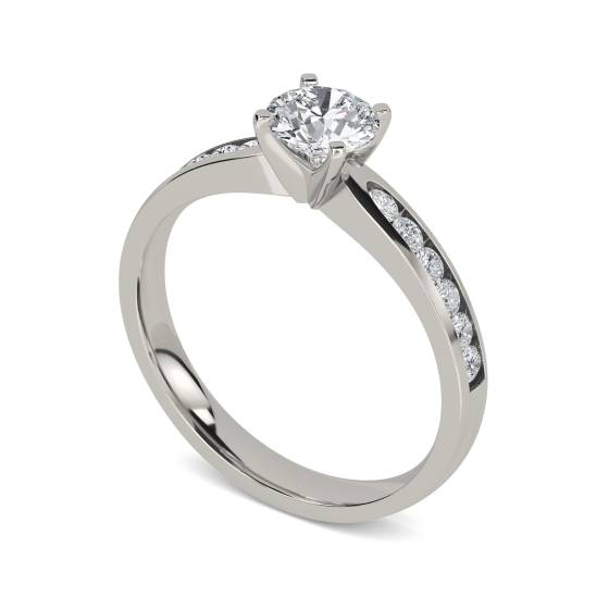 Verlobungsring mit 1,30 ct SI2/G Naturdiamant in Schulterfassung