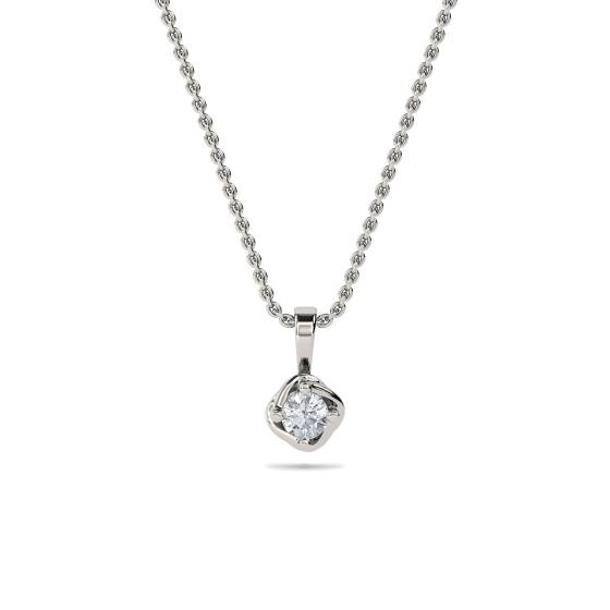 Liebesknoten-Anhänger mit rundem Diamanten