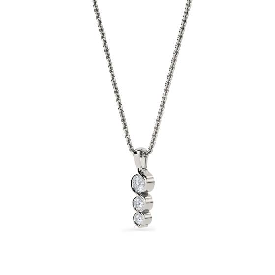 Moderner Anhänger mit rundem Diamanten im Trilogie-Design