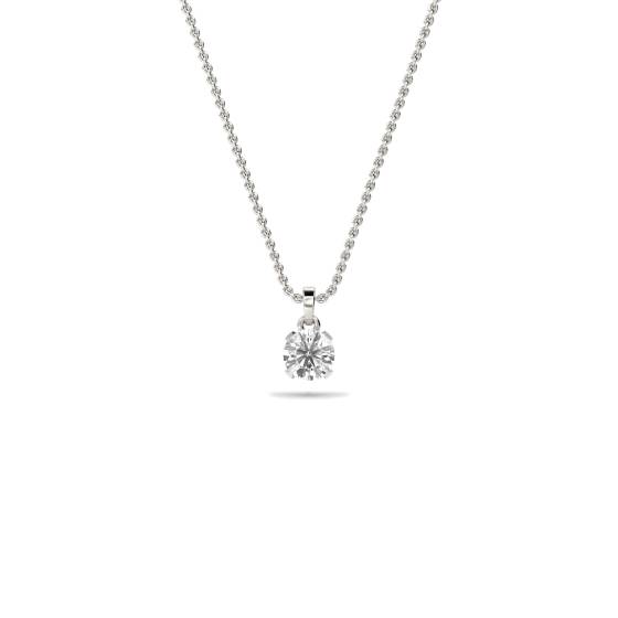 Anhänger mit rundem Diamanten im Cradle-Stil