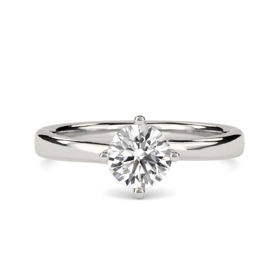 Verlobungsring mit rundem, natürlichem Diamanten (0,81 ct, VS1/G)