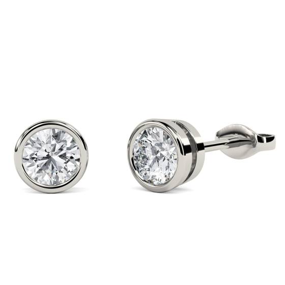 Moderne Ohrringe mit runden Diamanten