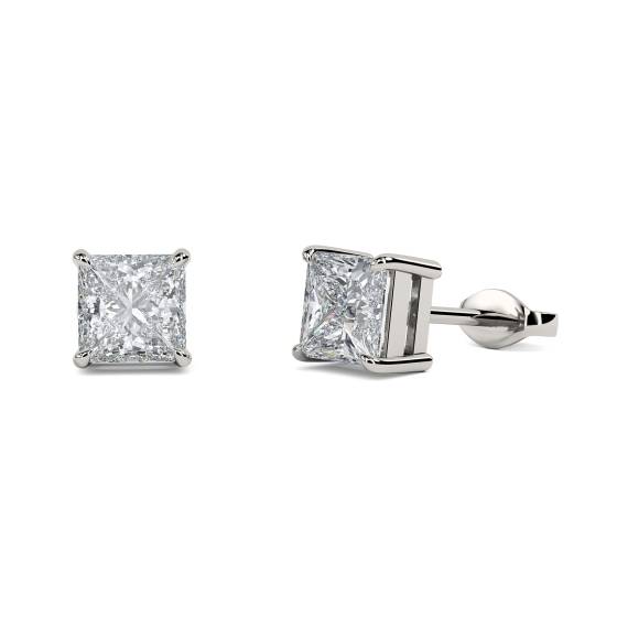 Klassische Prinzess-Diamant-Ohrstecker