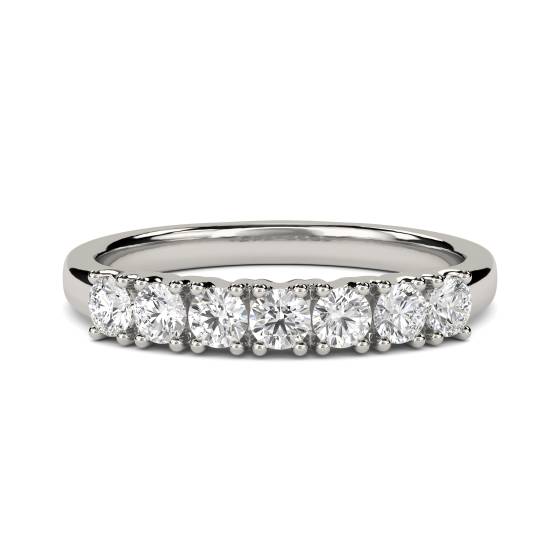 0,70 ct VS2/F 7-Stein-Naturdiamantring