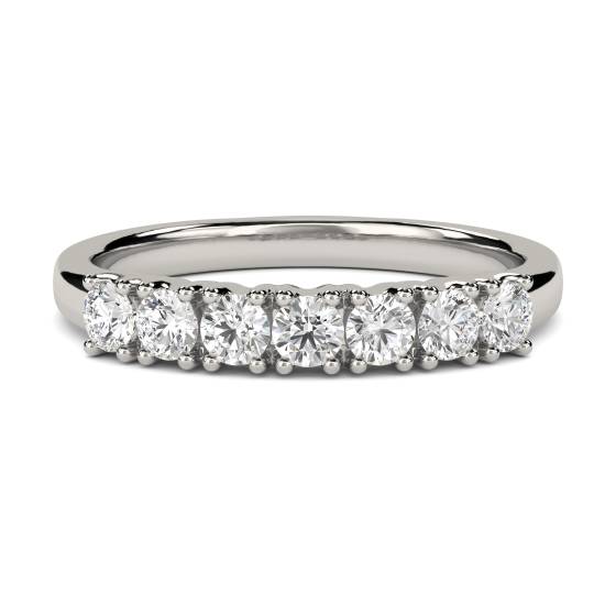 7 Stone Round Diamond Half Eternity Ring