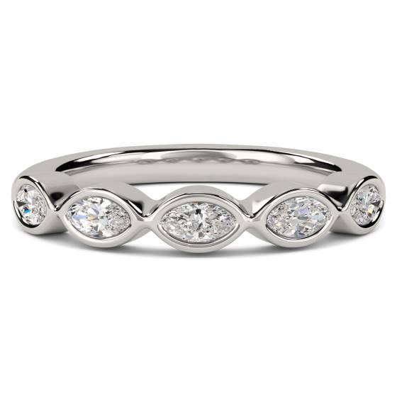 DHHET227 Halb-Ewigkeitsring mit 5 Marquise-Diamanten in Zargenfassung