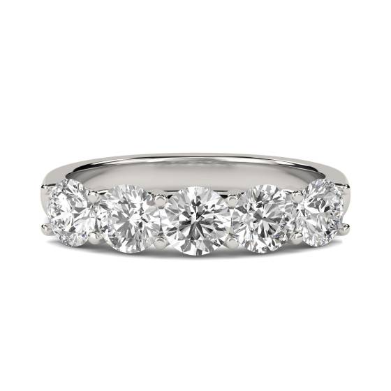 0,75 ct VS/E-F Runder Naturdiamant-Ewigkeitsring