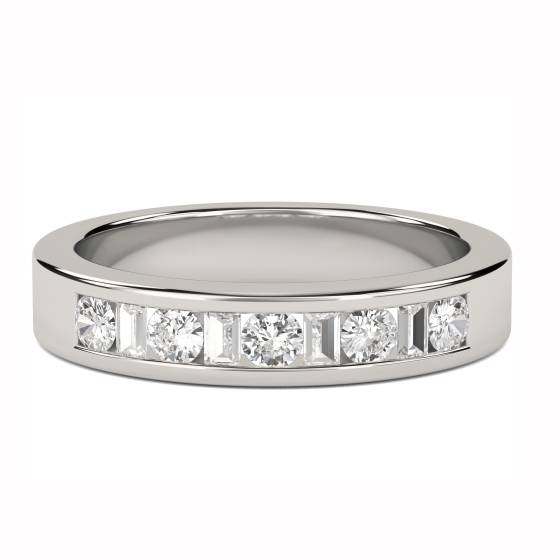 3,5 mm runder/Baguette-Diamant-Ewigkeitsring