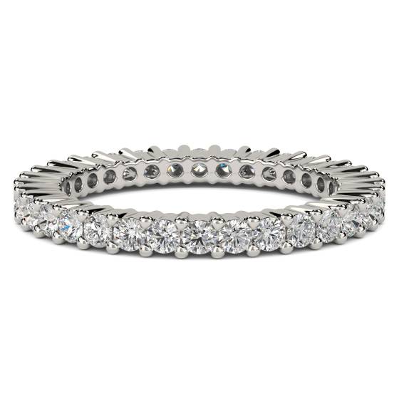 Eleganter runder Naturdiamantring mit 0,75 ct VS/F-G, durchgehendem Diamanten