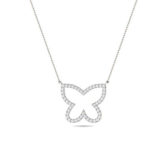 Designer-Halskette mit rundem Diamanten