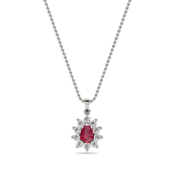 Rubin- und Diamantanhänger