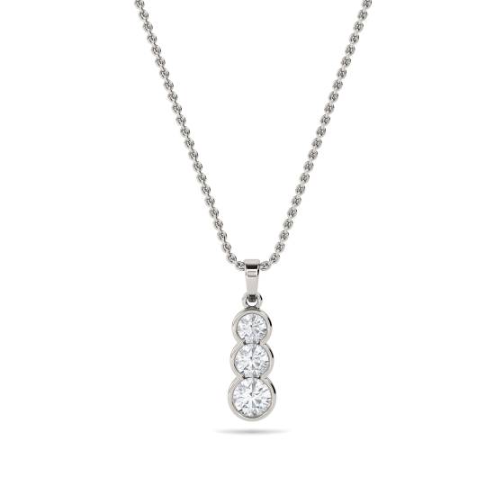 Eleganter Anhänger mit drei runden Diamanten