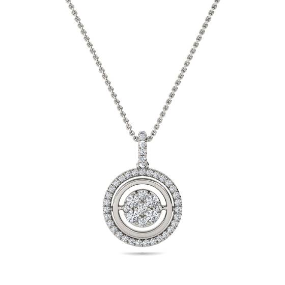 Beweglicher runder Designer-Diamantanhänger