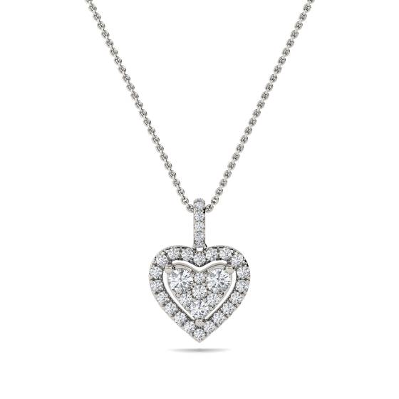 Klassischer runder Diamant-Herzanhänger mit 0,40 ct