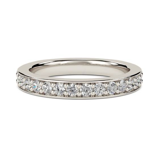 1,00 ct VS/D-E Runder Naturdiamant Pavé-Fassung Ewigkeitsring