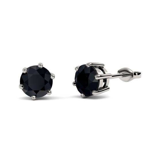 Runde Ohrringe mit schwarzem Diamanten