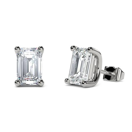 Klassische Smaragd-Diamant-Ohrstecker