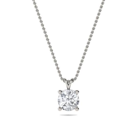 Klassischer runder Diamant-Solitär-Anhänger