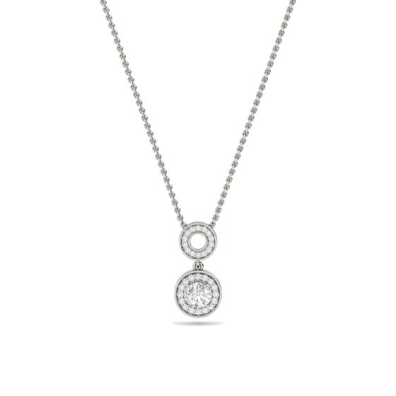 Runder Diamant-Anhänger mit Halo-Fassung