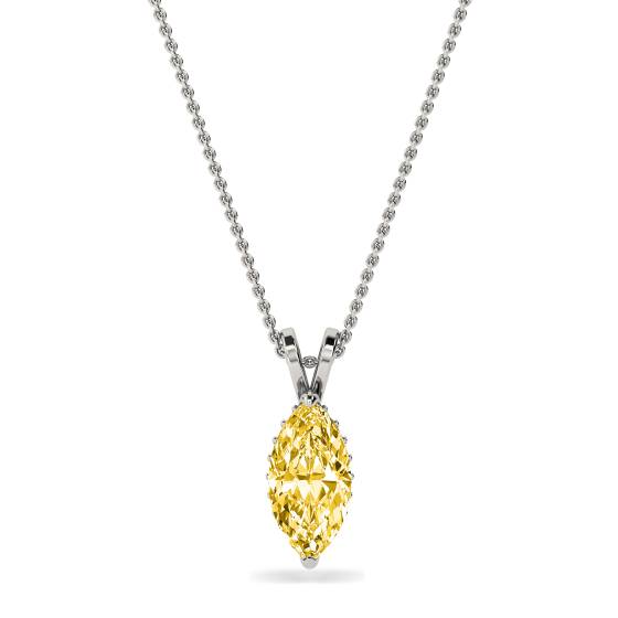 Marquise-Anhänger mit gelbem Diamanten (Solitär)