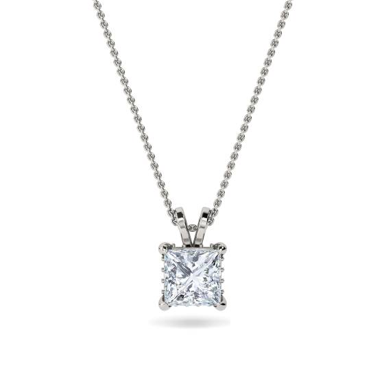 Prinzessinnen-Diamant-Halo-Anhänger