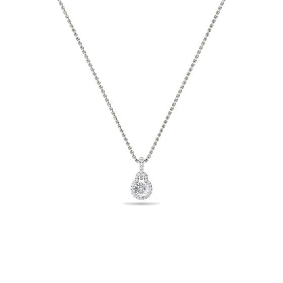 Einzigartiger Halo-Anhänger mit rundem Diamanten