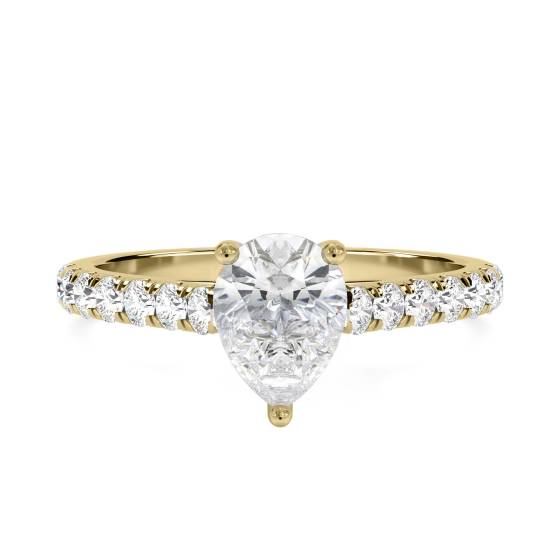 Birnenförmiger Diamant-Schulterring