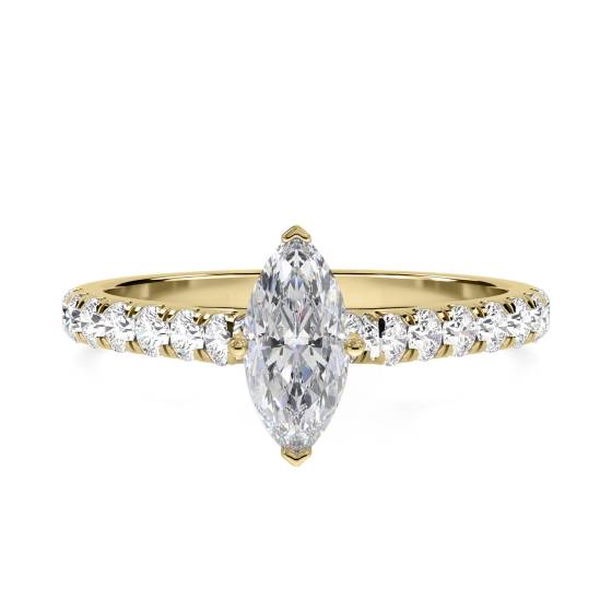 Marquise-Diamant-Schulter-Set-Ring
