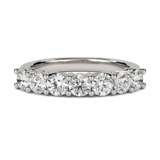 7 Stone Round Diamond Half Eternity Ring
