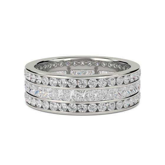 1,50 ct VS/E-F Prinzessschliff-Naturdiamant-Ring mit Vollkrappenfassung