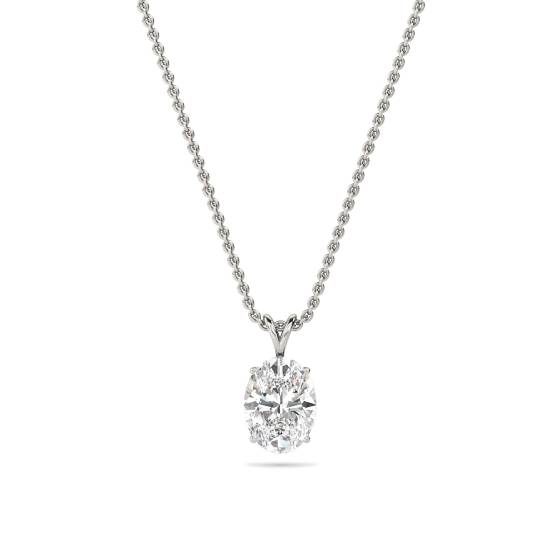 Ovaler Diamant-Solitär-Anhänger