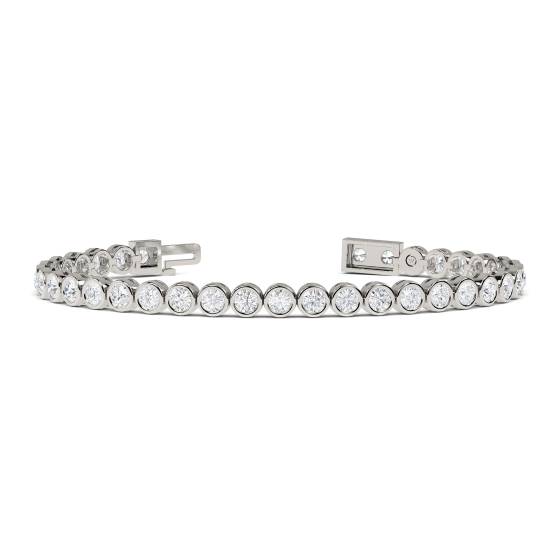 Einzigartiges Tennisarmband mit runder Diamantfassung
