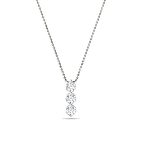 Moderner Anhänger mit rundem Diamanten im Trilogie-Design