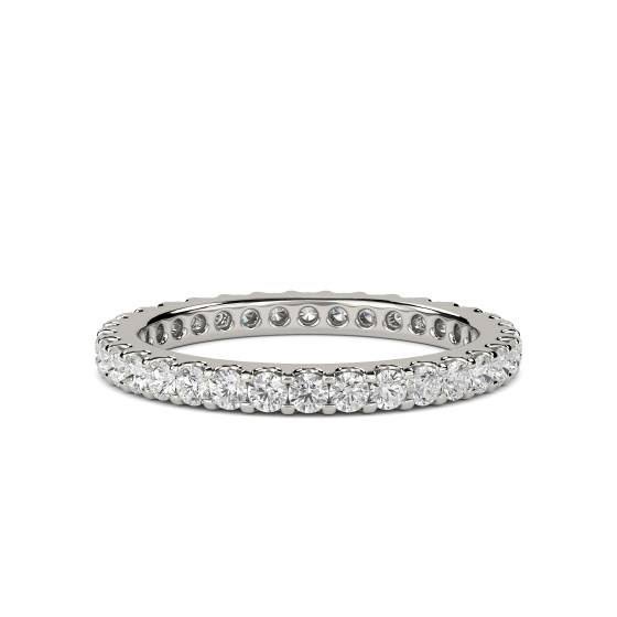 Eleganter runder Diamantring mit 1,00 ct SI/F-G, Naturdiamant, Voll-Eternity-Ring