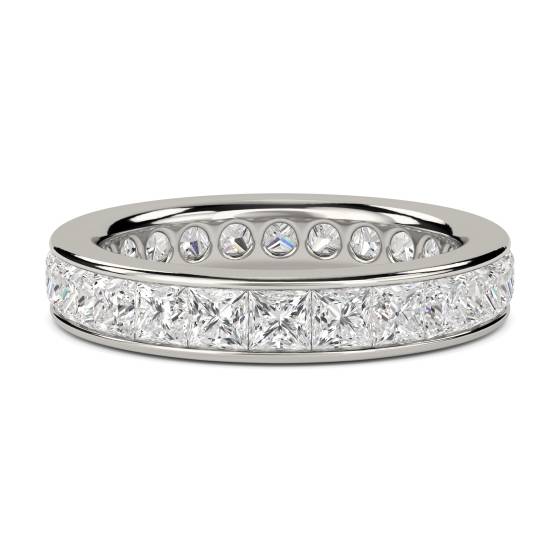 3,00 ct VS/E-F Prinzessschliff-Naturdiamant-Voll-Eternity-Ring