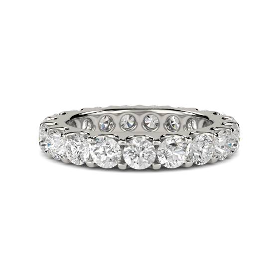 Eleganter, runder Diamantring mit 3,00 ct, durchgehendem Eternity-Design