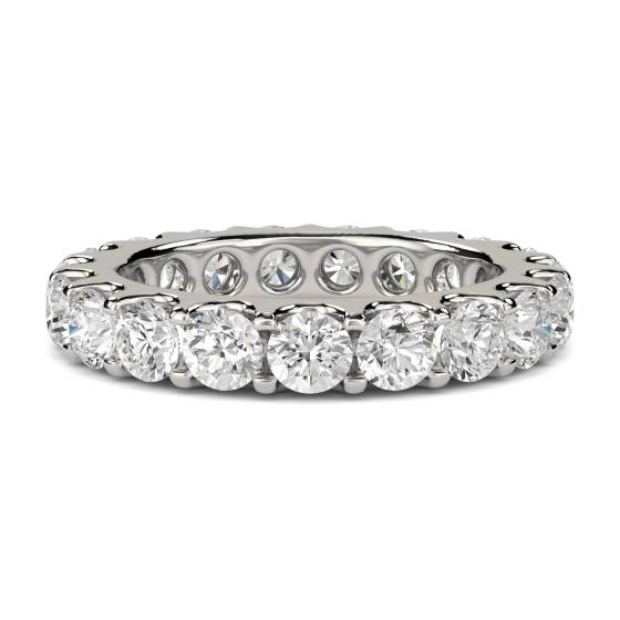 Eleganter, runder Diamantring mit 3,00 ct, durchgehendem Eternity-Design