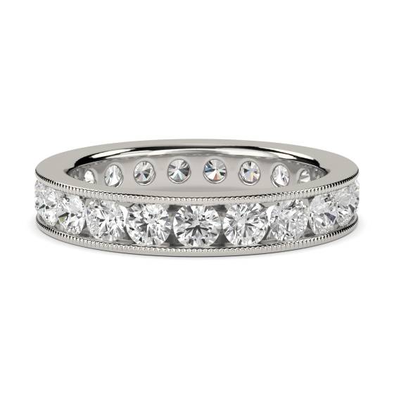 Eleganter, runder Diamantring mit 2,00 ct, durchgehendem Eternity-Design
