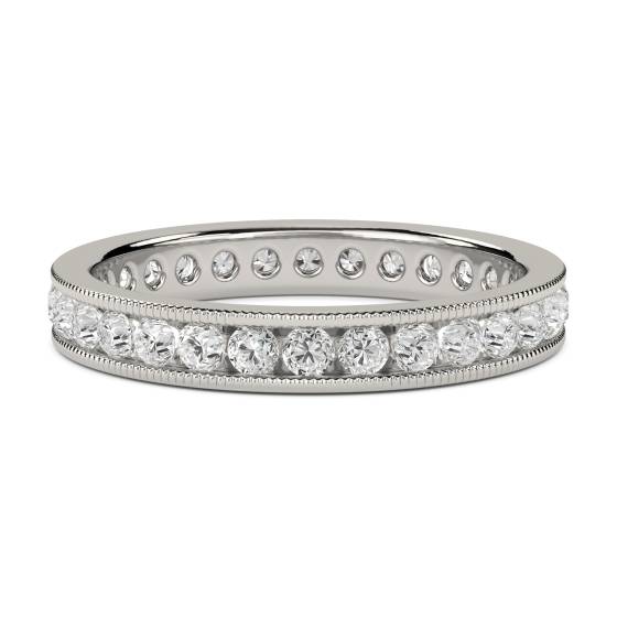 Round Diamond Milgrain Set Full Eternity Ring