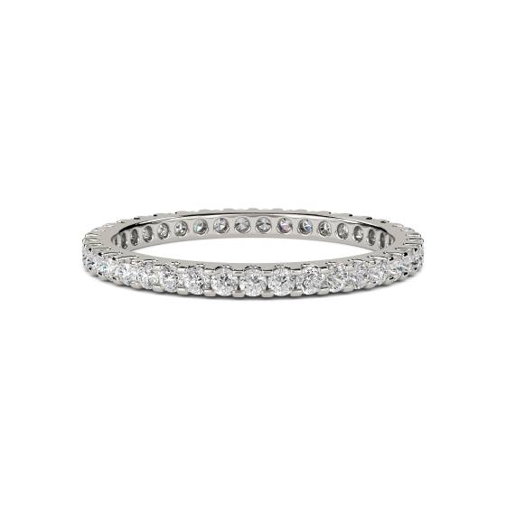 0,48 ct VS/E-F 2 mm Eleganter runder Naturdiamant-Ewigkeitsring